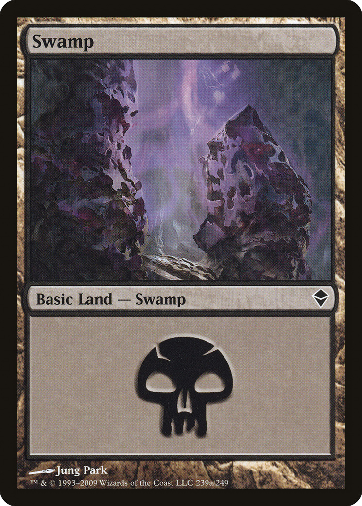 Swamp (239a) (ZEN-239A) [Zendikar] MTG Single Wizards of the Coast