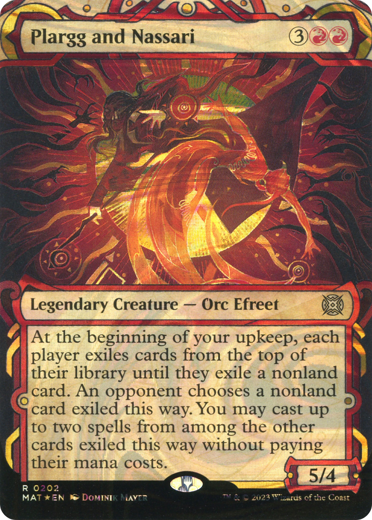 Plargg and Nassari (Halo Foil) (MAT-202) [March of the Machine: The Aftermath] (Showcase) (Borderless) Foil MTG Single Wizards of the Coast