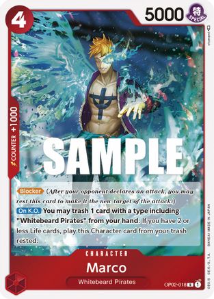 Marco (OP02-018) [Paramount War] Foil One Piece Single Bandai