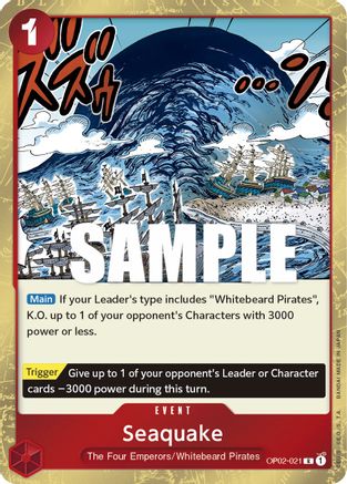 Seaquake (OP02-021) [Paramount War] Foil One Piece Single Bandai