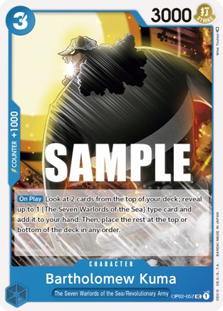 Bartholomew Kuma (OP02-057) [Paramount War] One Piece Single Bandai