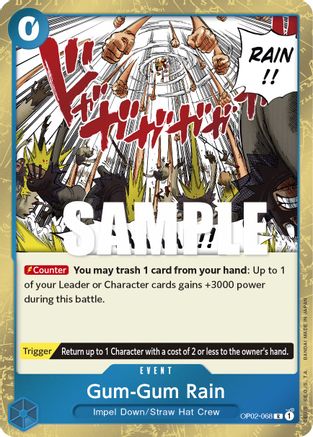 Gum-Gum Rain (OP02-068) [Paramount War] Foil One Piece Single Bandai