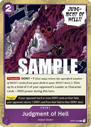 Judgment of Hell (OP02-089) [Paramount War] Foil One Piece Single Bandai