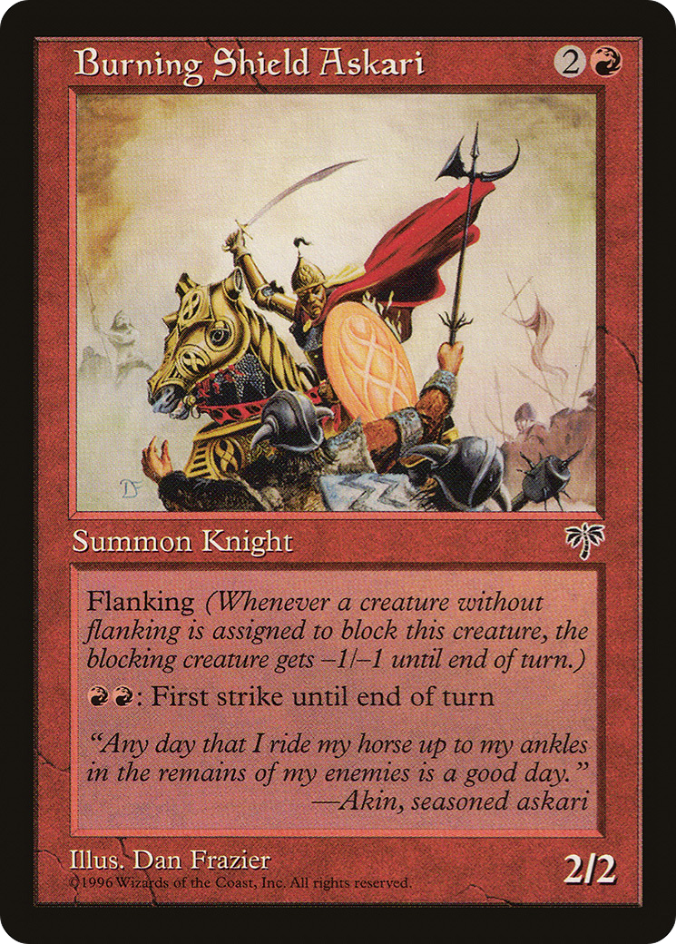 Burning Shield Askari (MIR-162) [Mirage] MTG Single Wizards of the Coast