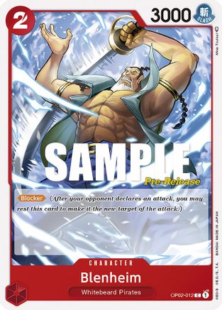 Blenheim (OP02-012) [Paramount War Pre-Release Cards] One Piece Single Bandai