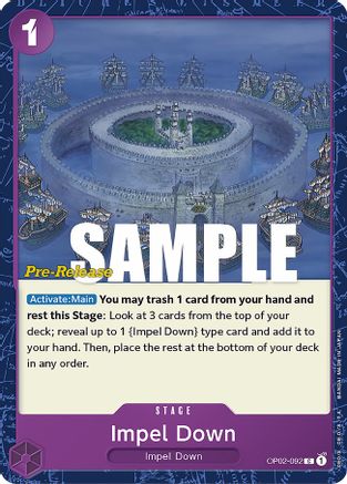Impel Down (OP02-092) [Paramount War Pre-Release Cards] One Piece Single Bandai