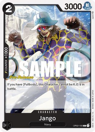 Jango (OP02-100) [Paramount War Pre-Release Cards] One Piece Single Bandai