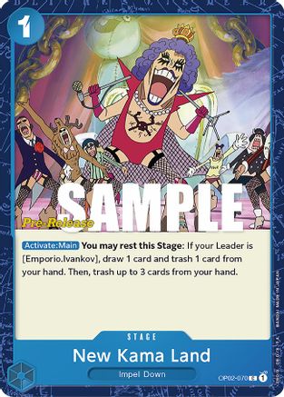 New Kama Land (OP02-070) [Paramount War Pre-Release Cards] One Piece Single Bandai