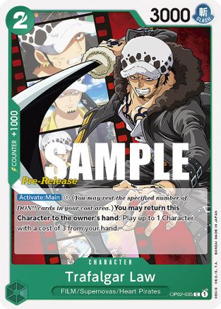 Trafalgar Law (OP02-035) [Paramount War Pre-Release Cards] One Piece Single Bandai