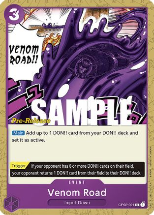 Venom Road (OP02-091) [Paramount War Pre-Release Cards] One Piece Single Bandai