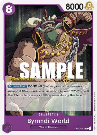 Byrnndi World (OP02-082) [Paramount War Pre-Release Cards] One Piece Single Bandai