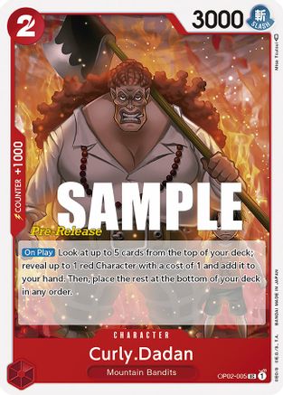 Curly.Dadan (OP02-005) [Paramount War Pre-Release Cards] One Piece Single Bandai