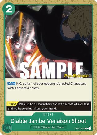 Diable Jambe Venaison Shoot (OP02-046) [Paramount War Pre-Release Cards] One Piece Single Bandai