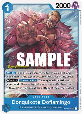 Donquixote Doflamingo (OP02-056) [Paramount War Pre-Release Cards] One Piece Single Bandai