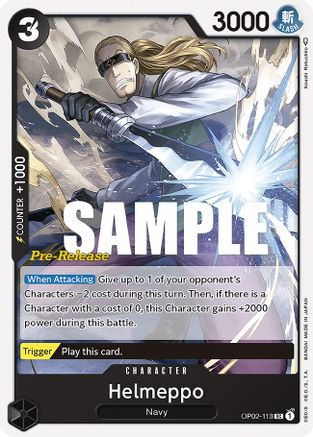 Helmeppo (OP02-113) [Paramount War Pre-Release Cards] One Piece Single Bandai