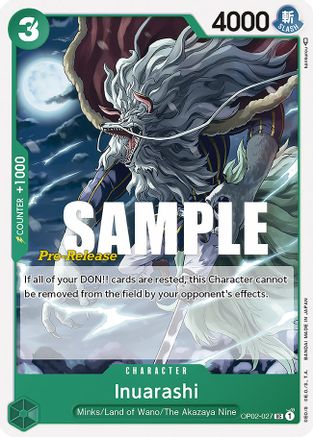 Inuarashi (OP02-027) [Paramount War Pre-Release Cards] One Piece Single Bandai