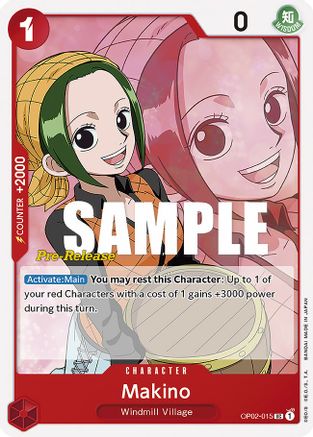 Makino (OP02-015) [Paramount War Pre-Release Cards] One Piece Single Bandai