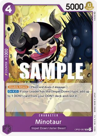 Minotaur (OP02-087) [Paramount War Pre-Release Cards] One Piece Single Bandai