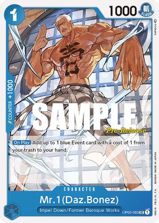 Mr.1 (Daz.Bonez) (OP02-063) [Paramount War Pre-Release Cards] One Piece Single Bandai