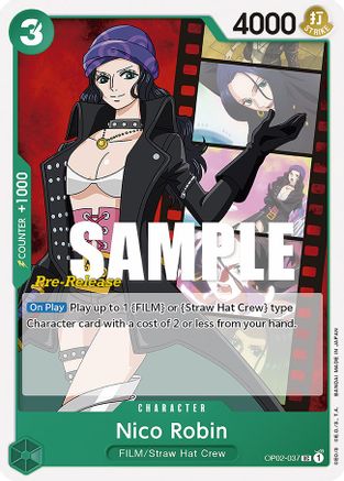 Nico Robin (OP02-037) [Paramount War Pre-Release Cards] One Piece Single Bandai