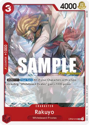 Rakuyo (OP02-019) [Paramount War Pre-Release Cards] One Piece Single Bandai