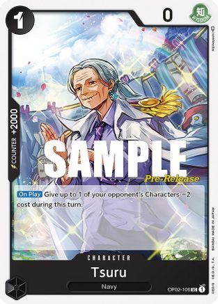 Tsuru (OP02-106) [Paramount War Pre-Release Cards] One Piece Single Bandai
