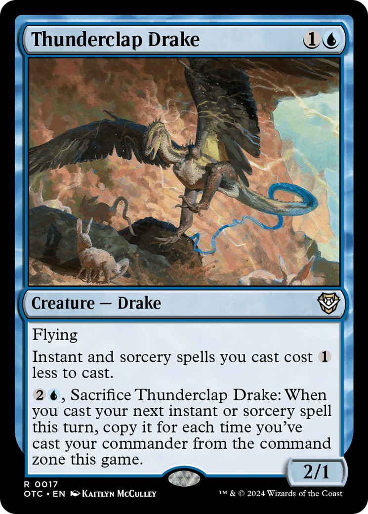 Thunderclap Drake (OTC-017) [Outlaws of Thunder Junction Commander] MTG Single Wizards of the Coast