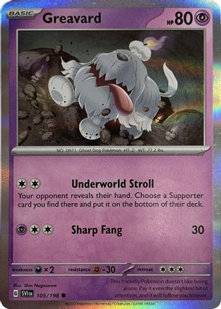 Greavard - 105/198 (Mirage Holo) Holofoil [Misc: Cards & Products] Pokemon Single Pokémon