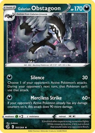 Galarian Obstagoon (Cosmos Holo) (161) Holofoil [Misc: Cards & Products] Pokemon Single Pokémon