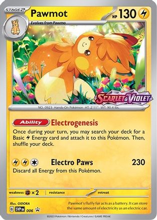 Pawmot - 006 (Prerelease) (6) Holofoil [Promos: SV Promo Cards] Pokemon Single Pokémon