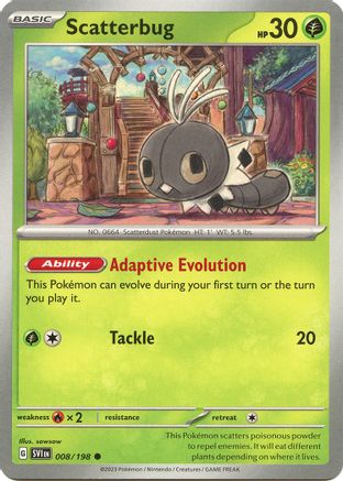 Scatterbug (8) Reverse Holofoil [SV: Base Set] Pokemon Single Pokémon