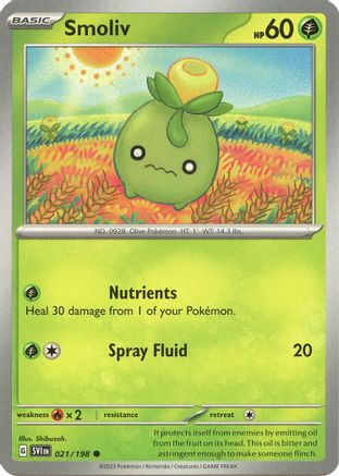 Smoliv - 021/198 Reverse Holofoil [SV: Base Set] Pokemon Single Pokémon