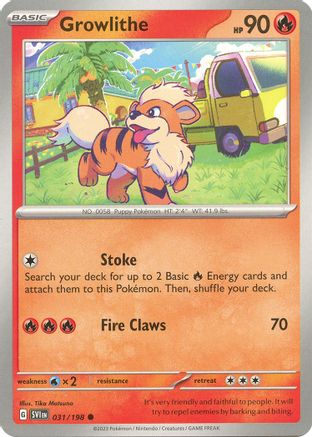 Growlithe - 031/198 Reverse Holofoil [SV: Base Set] Pokemon Single Pokémon