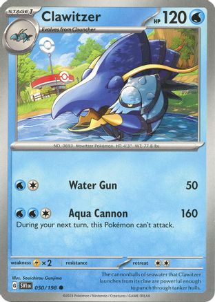 Clawitzer (50) [SV: Base Set] Pokemon Single Pokémon