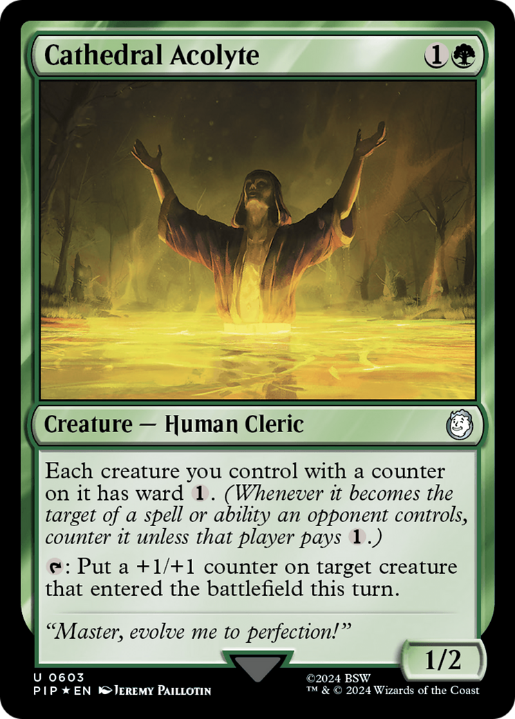 Cathedral Acolyte (Surge Foil) (PIP-603) [Fallout] Foil MTG Single Wizards of the Coast