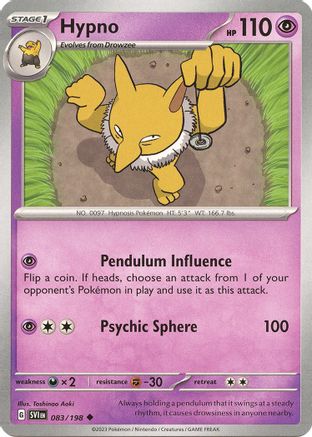 Hypno (83) Reverse Holofoil [SV: Base Set] Pokemon Single Pokémon