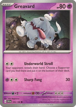 Greavard - 105/198 Reverse Holofoil [SV: Base Set] Pokemon Single Pokémon