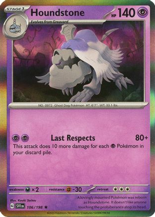 Houndstone (106) Reverse Holofoil [SV: Base Set] Pokemon Single Pokémon