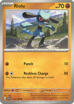 Riolu - 113/198 [SV: Base Set] Pokemon Single Pokémon