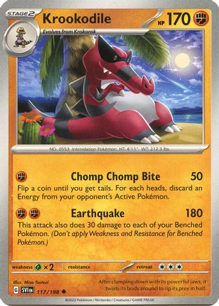 Krookodile (117) Reverse Holofoil [SV: Base Set] Pokemon Single Pokémon