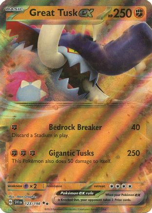 Great Tusk ex - 123/198 Holofoil [SV: Base Set] Pokemon Single Pokémon