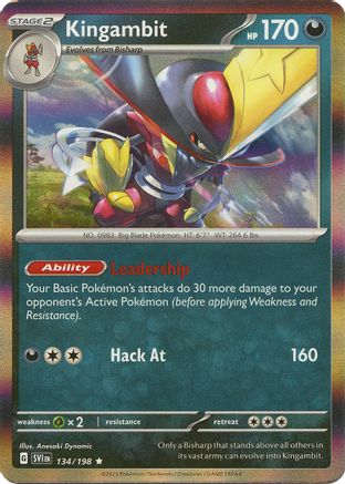 Kingambit - 134/198 Reverse Holofoil [SV: Base Set] Pokemon Single Pokémon