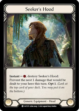 Seeker's Hood [OUT175] (Outsiders)  Cold Foil Flesh And Blood Single Flesh And Blood   