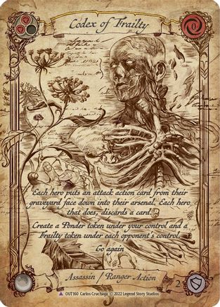 Codex of Frailty (Marvel Cold Foil) [OUT160] (Outsiders)  Cold Foil Flesh And Blood Single Flesh And Blood   