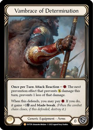 Vambrace of Determination [OUT174] (Outsiders)  Cold Foil Flesh And Blood Single Flesh And Blood   