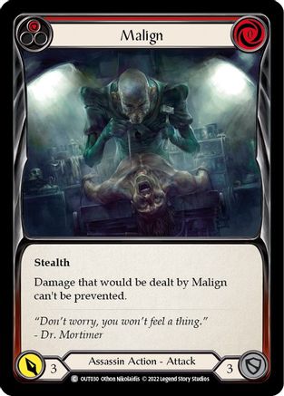 Malign (Red) [OUT030] (Outsiders)  Rainbow Foil Flesh And Blood Single Flesh And Blood   