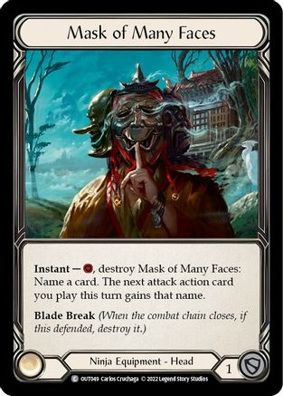 Mask of Many Faces [OUT049] (Outsiders)  Cold Foil Flesh And Blood Single Flesh And Blood   