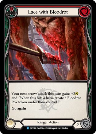 Lace with Bloodrot (Red) [OUT112] (Outsiders)  Rainbow Foil Flesh And Blood Single Flesh And Blood   