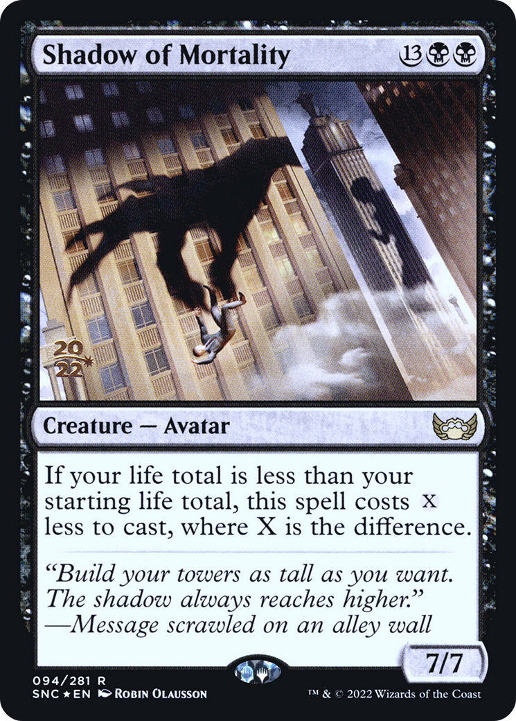 Shadow of Mortality (PRE-094) [Streets of New Capenna Promos] Foil MTG Single Wizards of the Coast