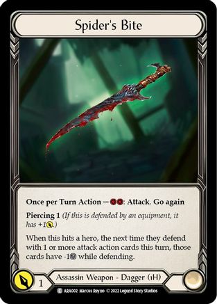 Spider's Bite [ARA002] (Outsiders Arakni Blitz Deck) Flesh And Blood Single Flesh And Blood   